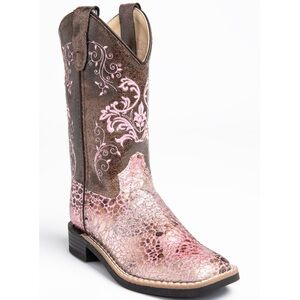 Shyanne girls authentic western cowboy boots pink square toed